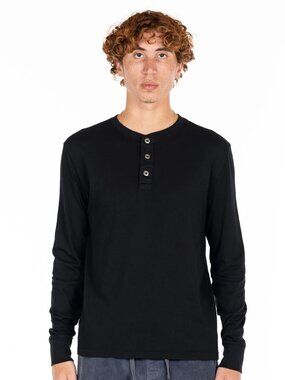 Original Paperbacks Black LS Henley/11247